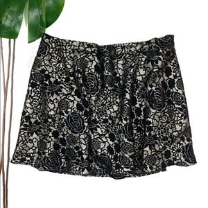Forever 21 Plus Black Gold Floral Circle Skirt 3X